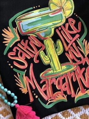 Salty Like My Margarita Graphic Tee Black S M